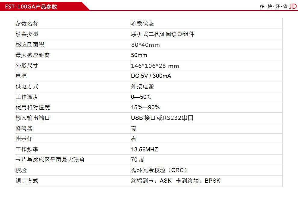 广东东信智能科技有限公司EST-100GA有驱第三代身份证读卡器