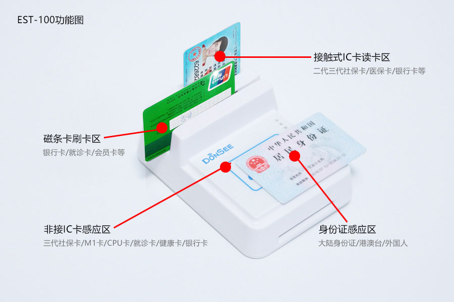 东信EST-100免驱第三代身份证社保卡读卡器